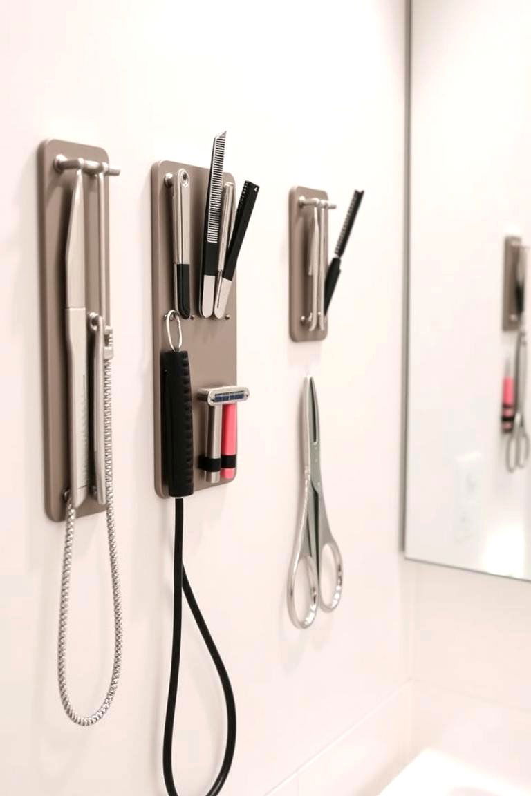 Declutter with Magnetic Storage - 24 Bathroom Organization Ideas