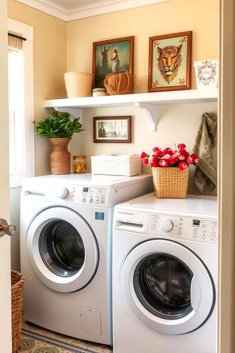 Decorative Accents Personalized Charm - 24 Small Laundry Room Ideas With a Top Load Washing Machine