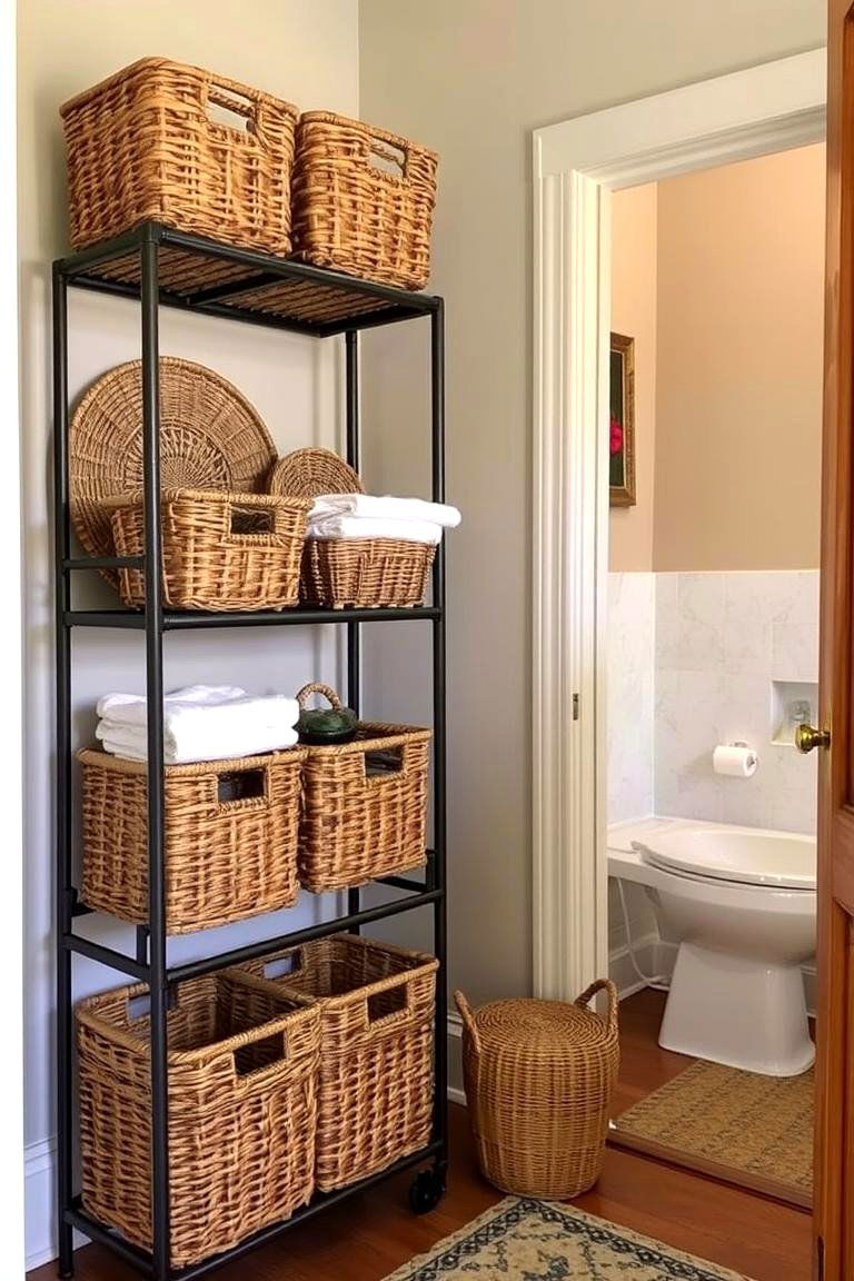 Decorative Basket Storage - 24 Toilet Paper Storage Ideas