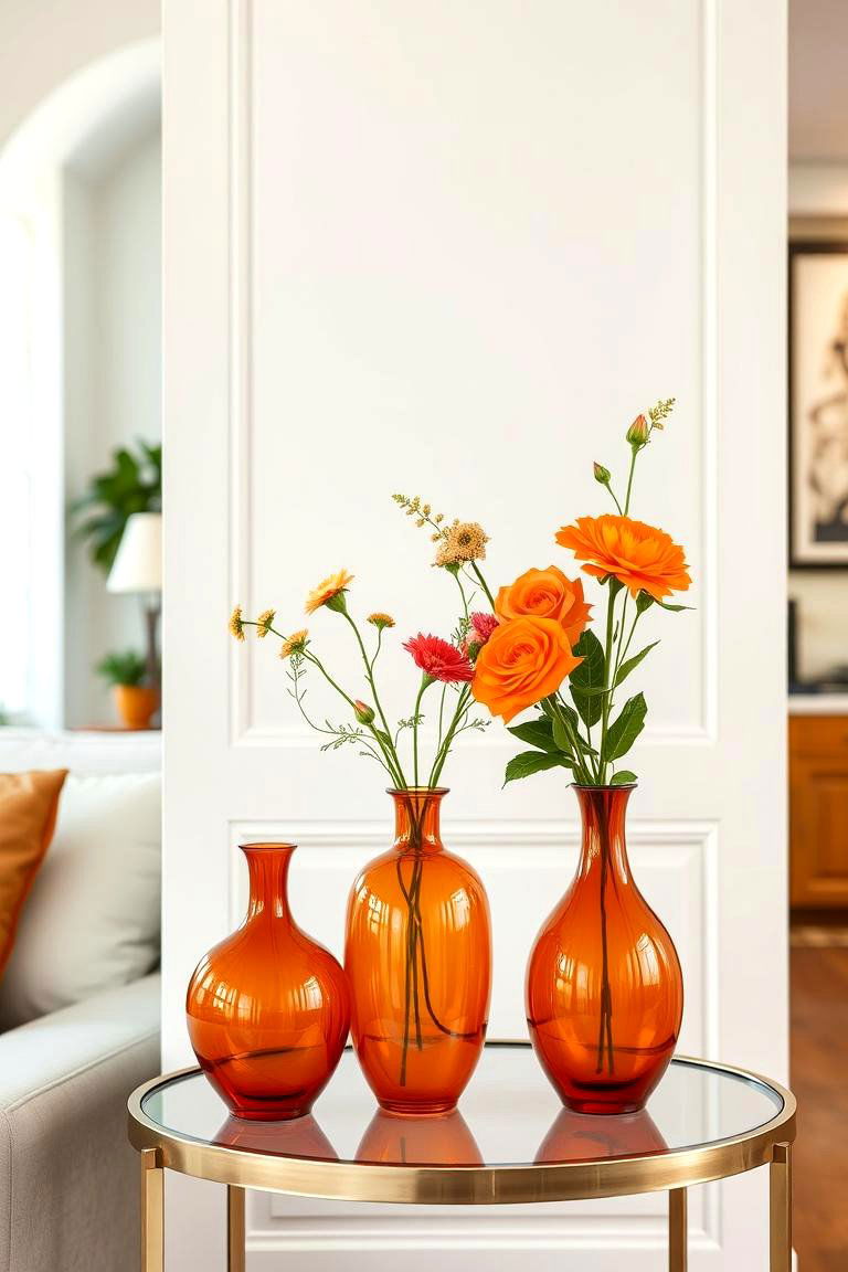Decorative Burnt Orange Vases - 24 Burnt Orange Living Room Ideas
