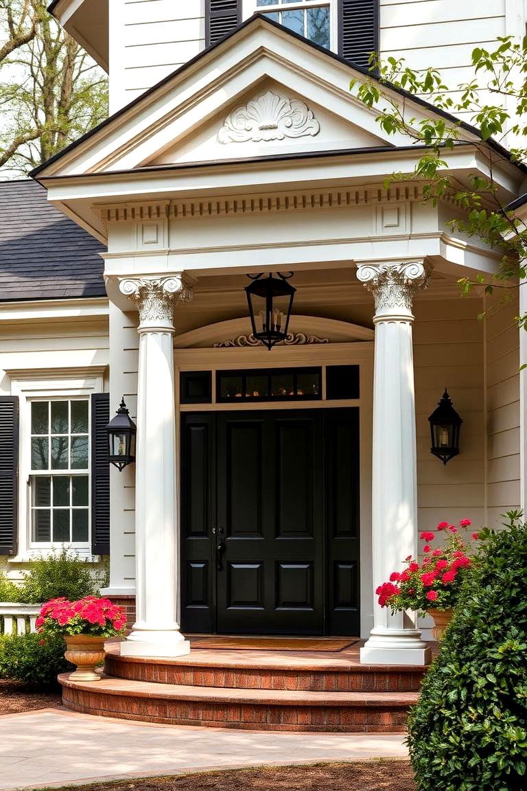 Decorative Crown Molding and Trim Details - 24 Colonial Front Porch Ideas