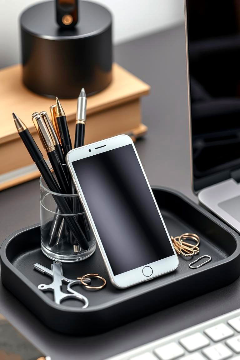 Decorative Desk Tray - 24 Cubicle Decor Ideas