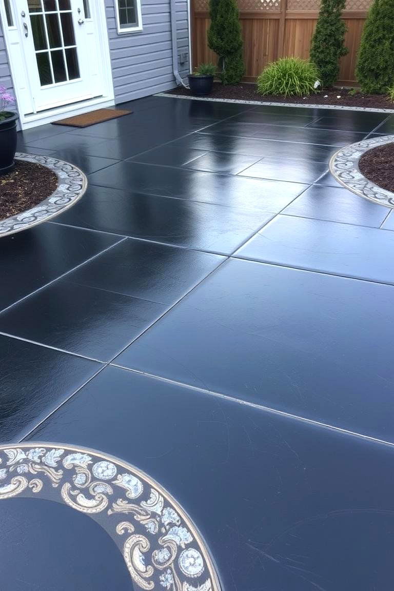 Decorative Edge Detailing - 24 black concrete patio ideas