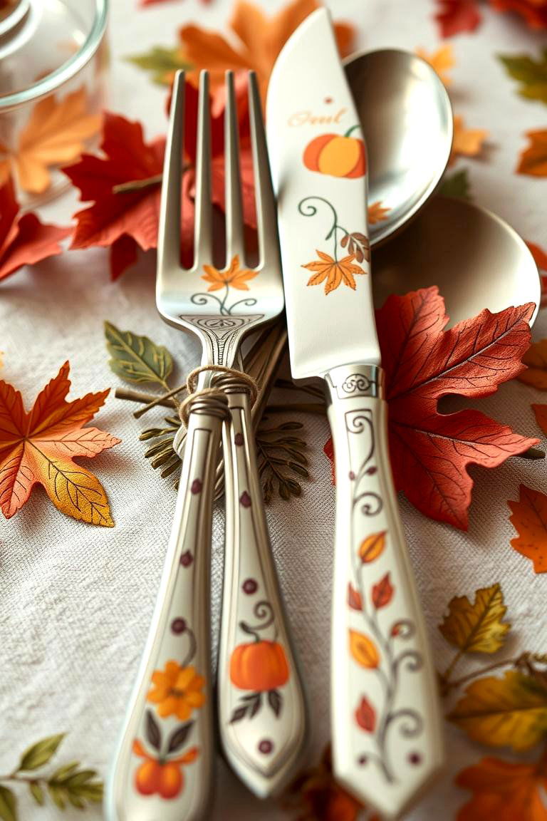 Decorative Fall Utensils - 24 thanksgiving table decor ideas