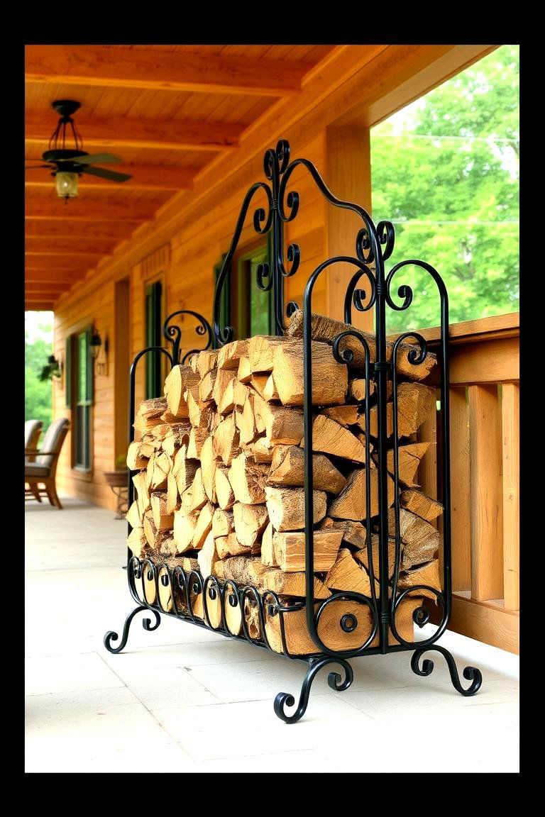 Decorative Firewood Rack - 24 Rustic Front Porch Ideas