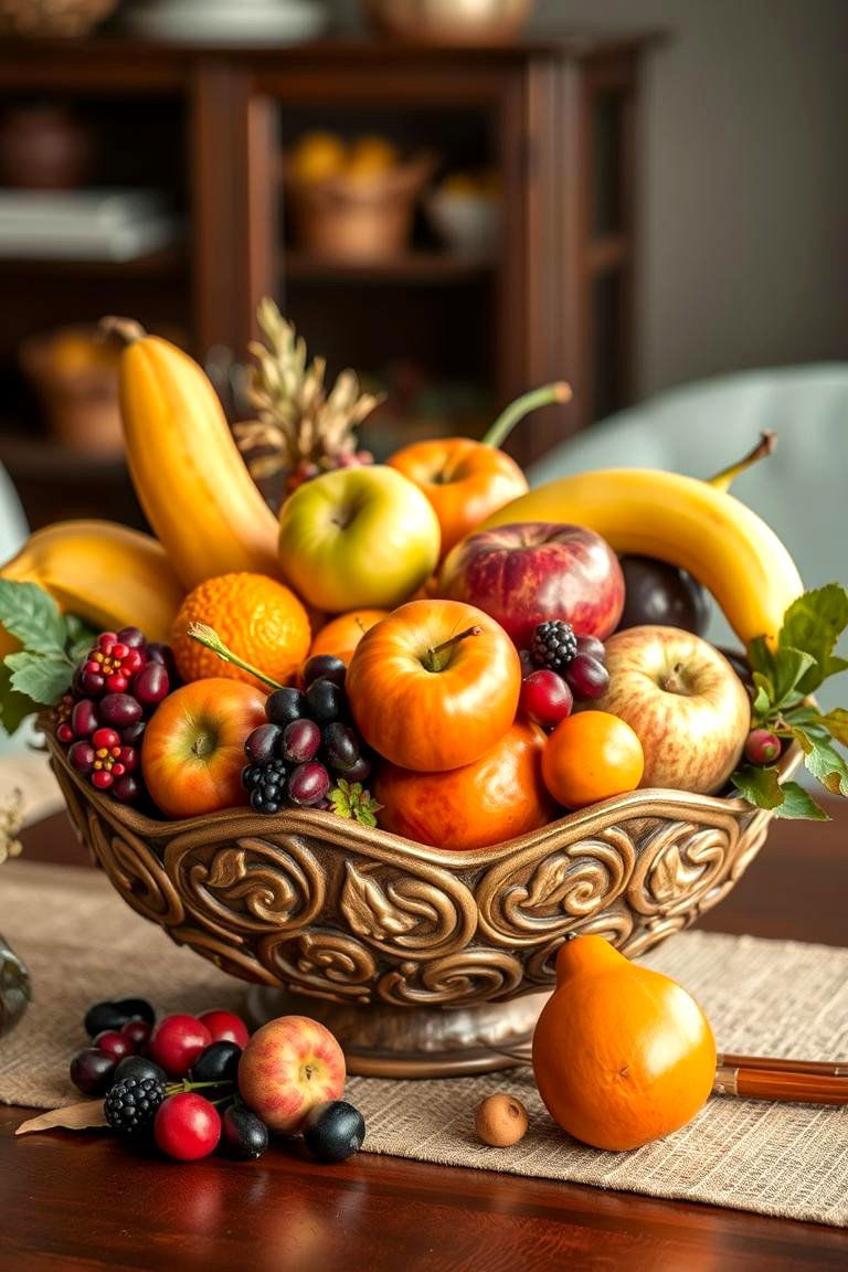 Decorative Harvest Fruit Bowl - 24 Thanksgiving Decor Ideas