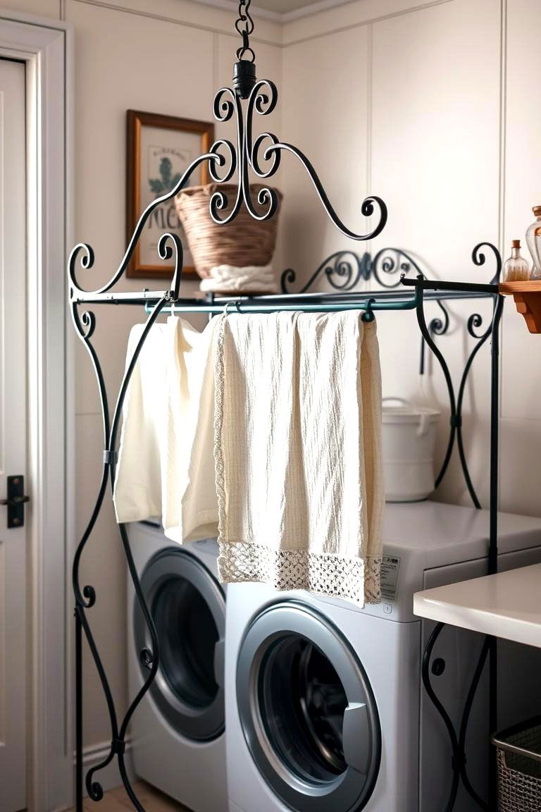 Decorative Iron Drying Rack - 24 Laundry Room Drying Rack Ideas