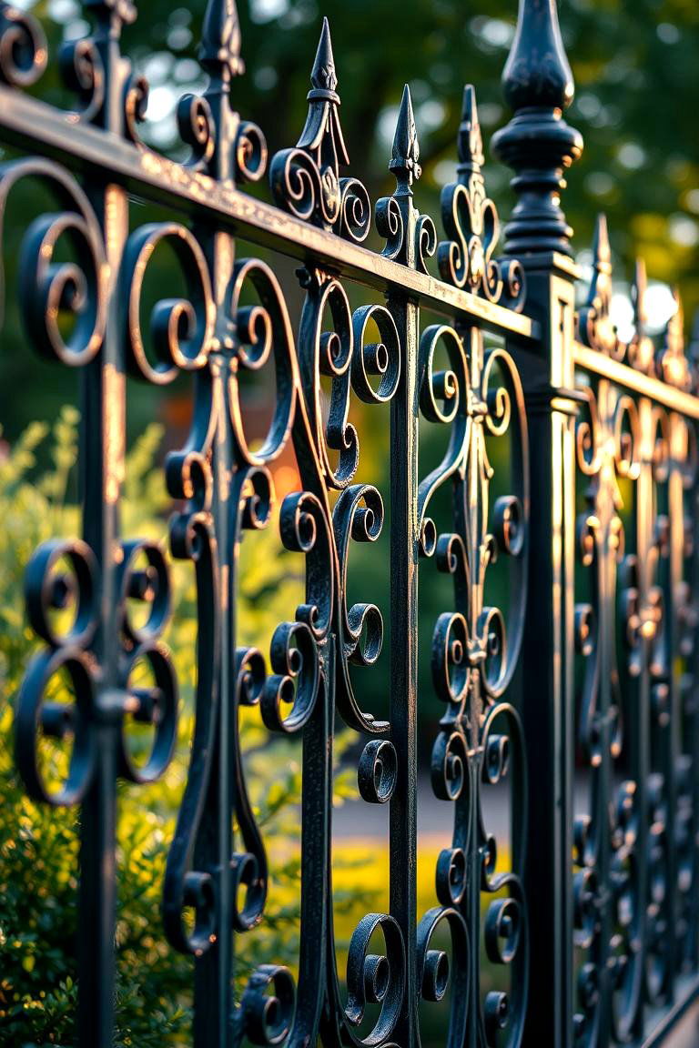 Decorative Iron Splendor - 24 Corner Fence Ideas