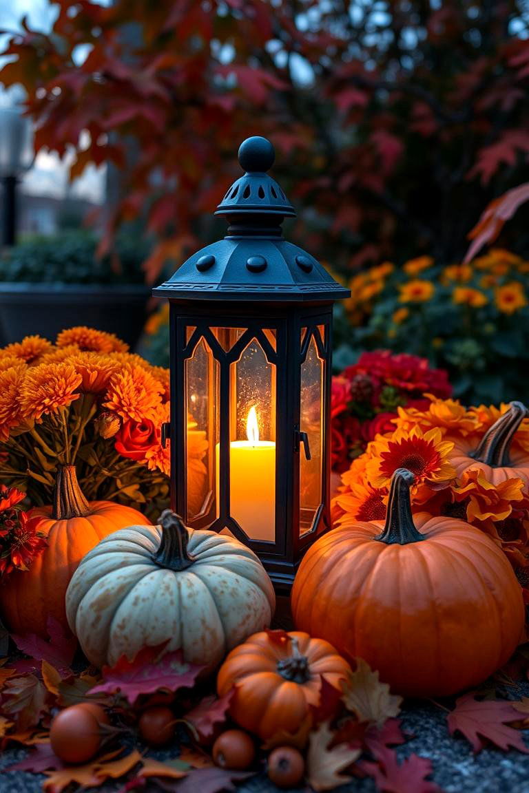 Decorative Lantern Planter - 24 Fall Planter Ideas
