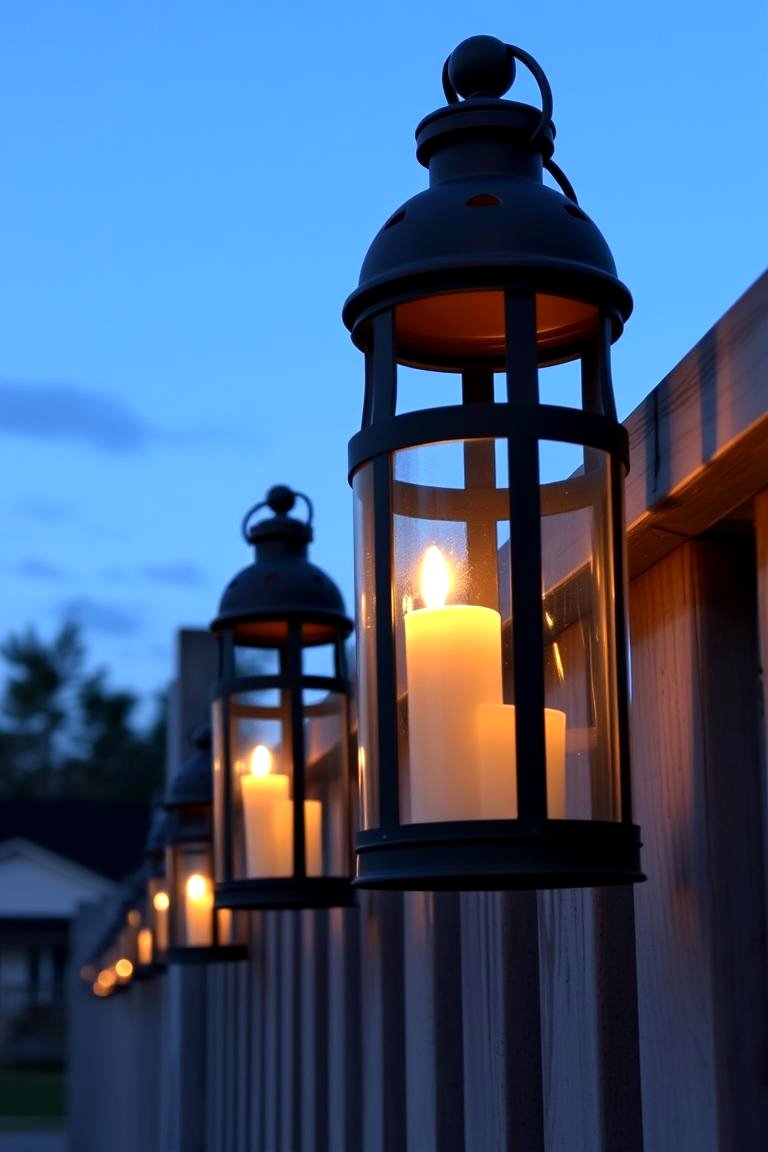 Decorative Lanterns with LED Candles - 24 Fence Lighting Ideas