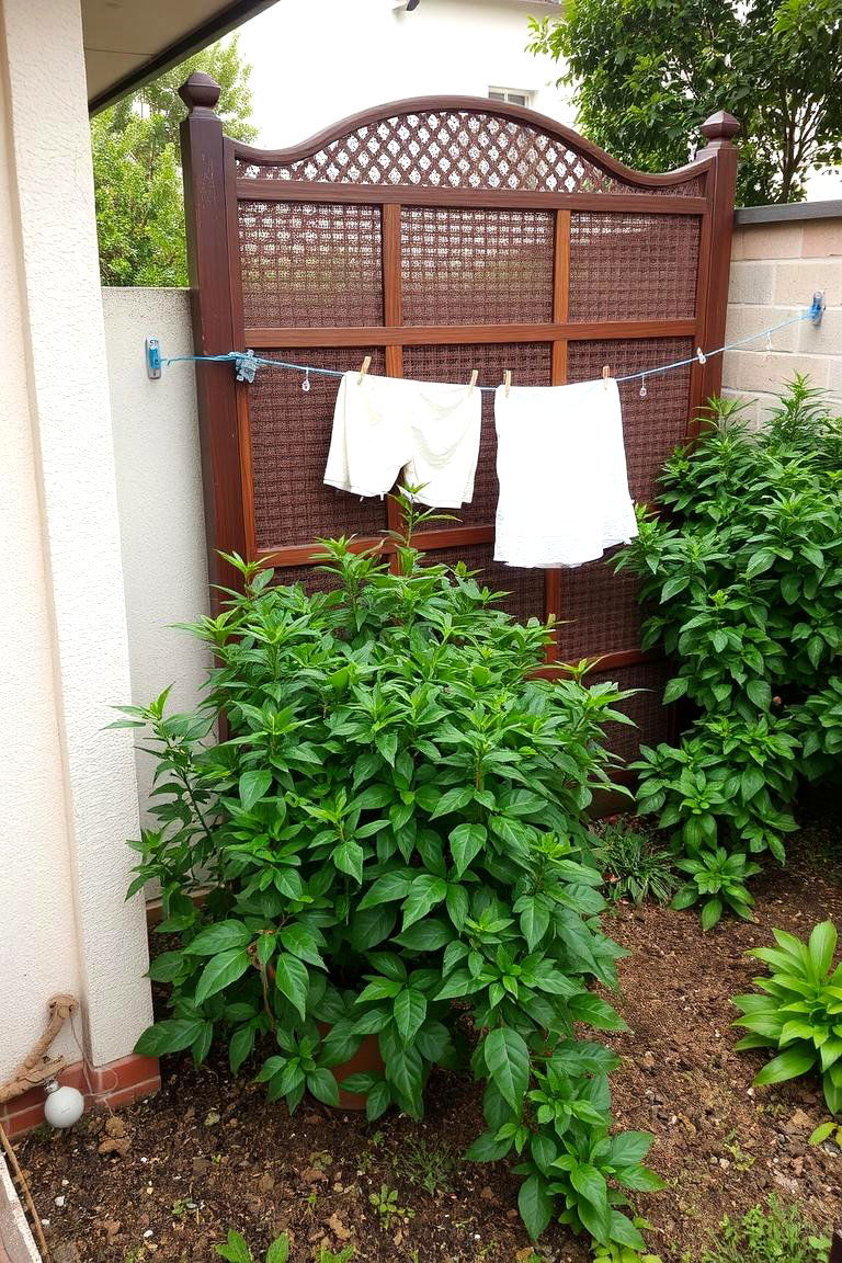 Decorative Laundry Screen - 24 Outdoor Laundry Area Design Ideas