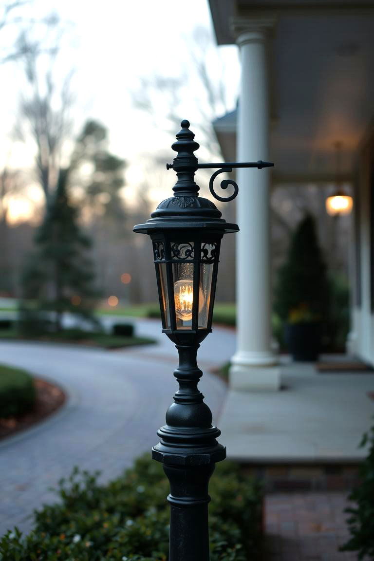 Decorative Light Posts - 24 Front Porch Lighting Ideas