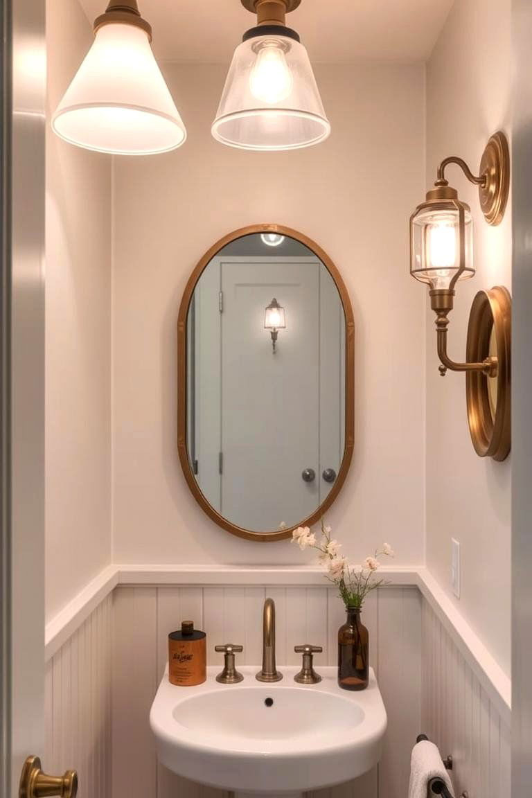 Decorative Lighting Accents - 24 Small Powder Room Ideas