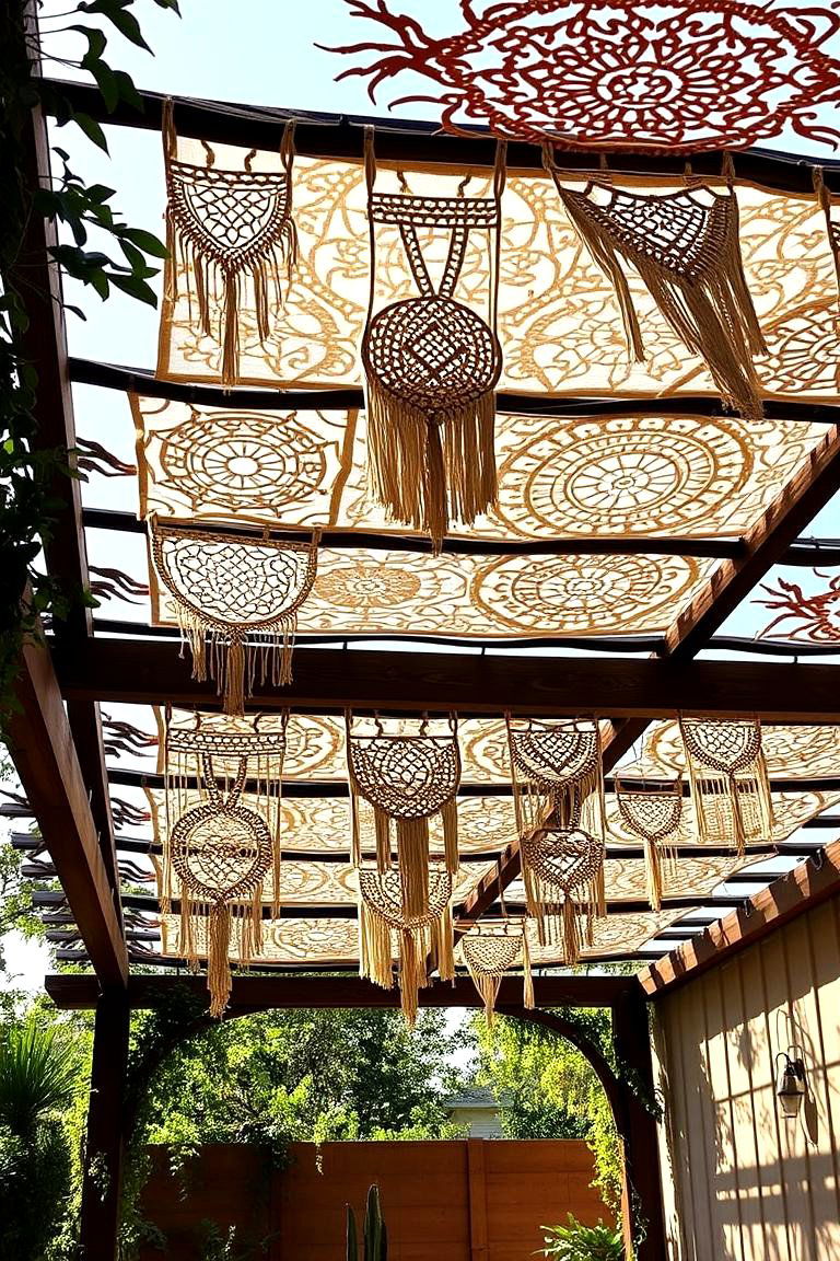 Decorative Macrame Panels - 24 Pergola Cover Ideas