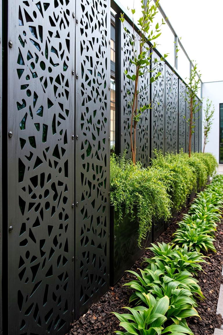 Decorative Metal Panels as Edging - 24 Modern Garden Edging Ideas