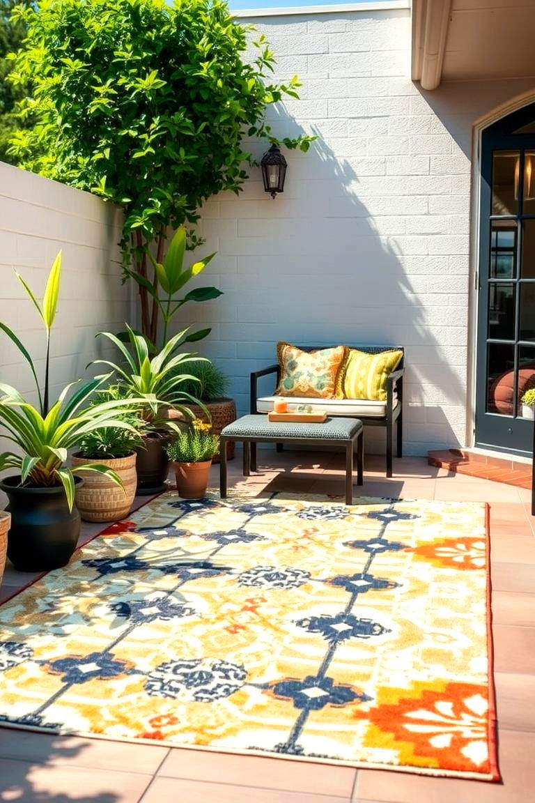 Decorative Outdoor Rugs - 24 Small Patio Ideas