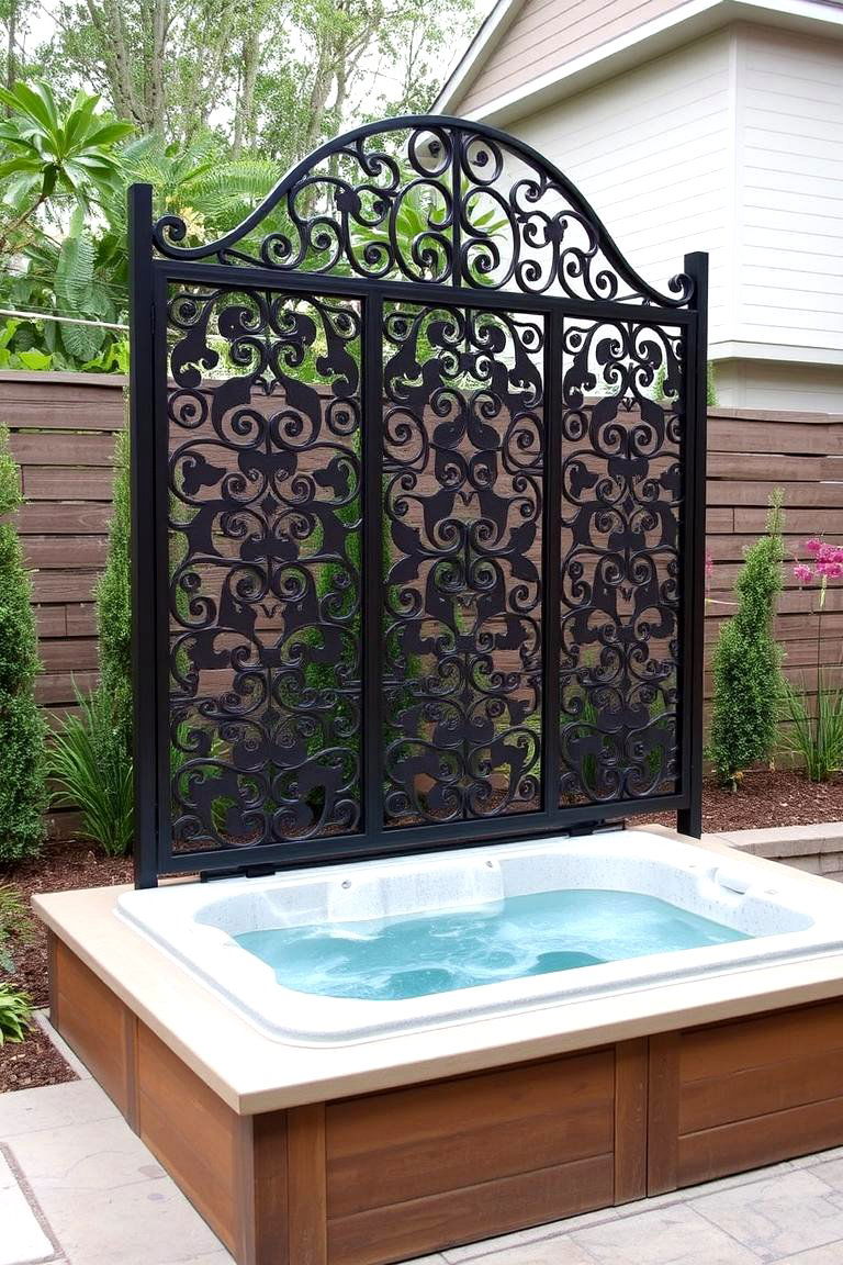 Decorative Outdoor Screens for Stylish Coverage - 24 Backyard Hot Tub Privacy Ideas