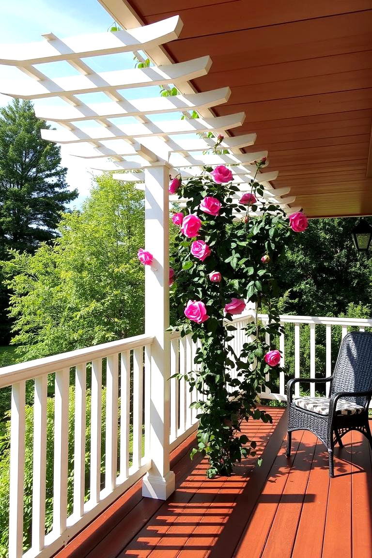 Decorative Overhead Trellis - 24 Partially Covered Deck Ideas