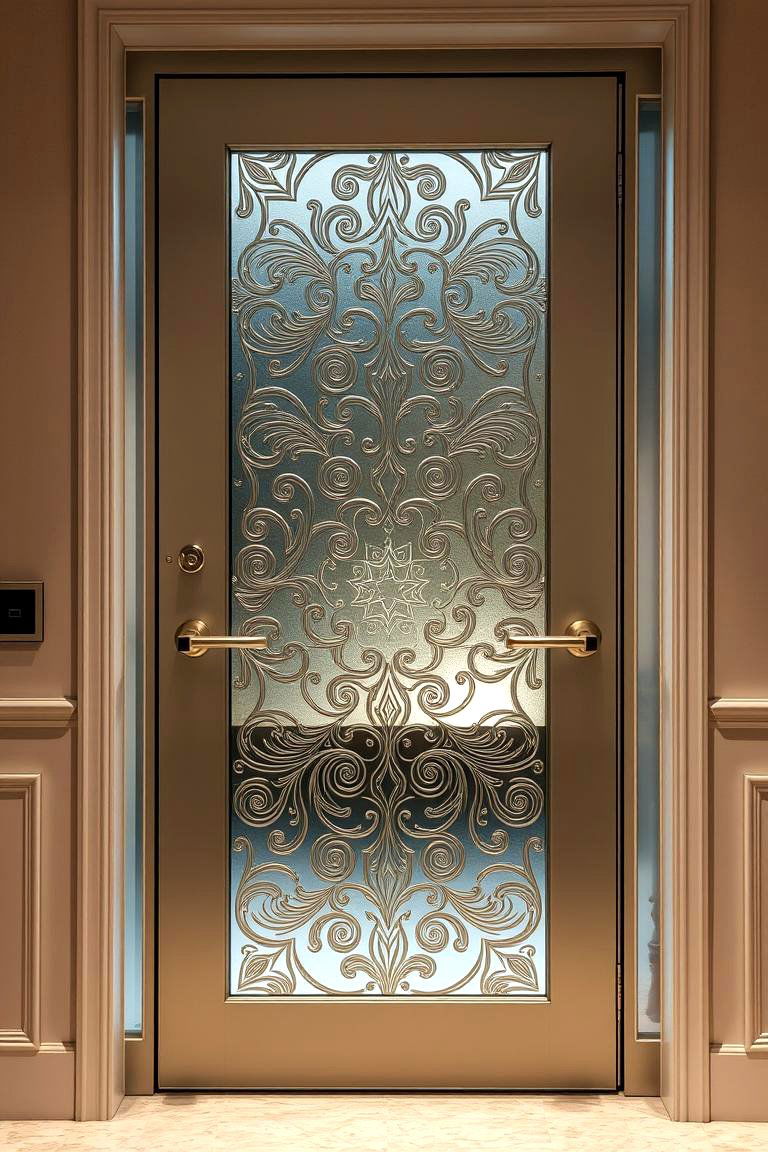 Decorative Patterned Glass Door - 24 Glass Front Doors Ideas