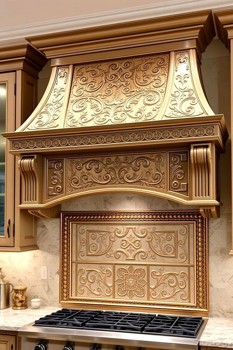 Decorative Patterned Range Hood - 24 Range Hood Ideas