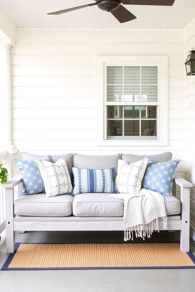 Decorative Pillows and Throws - 24 White Farmhouse With Wrap-around Porch Ideas