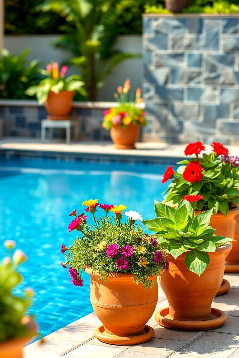 Decorative Planters - 24 Pool Furniture Ideas