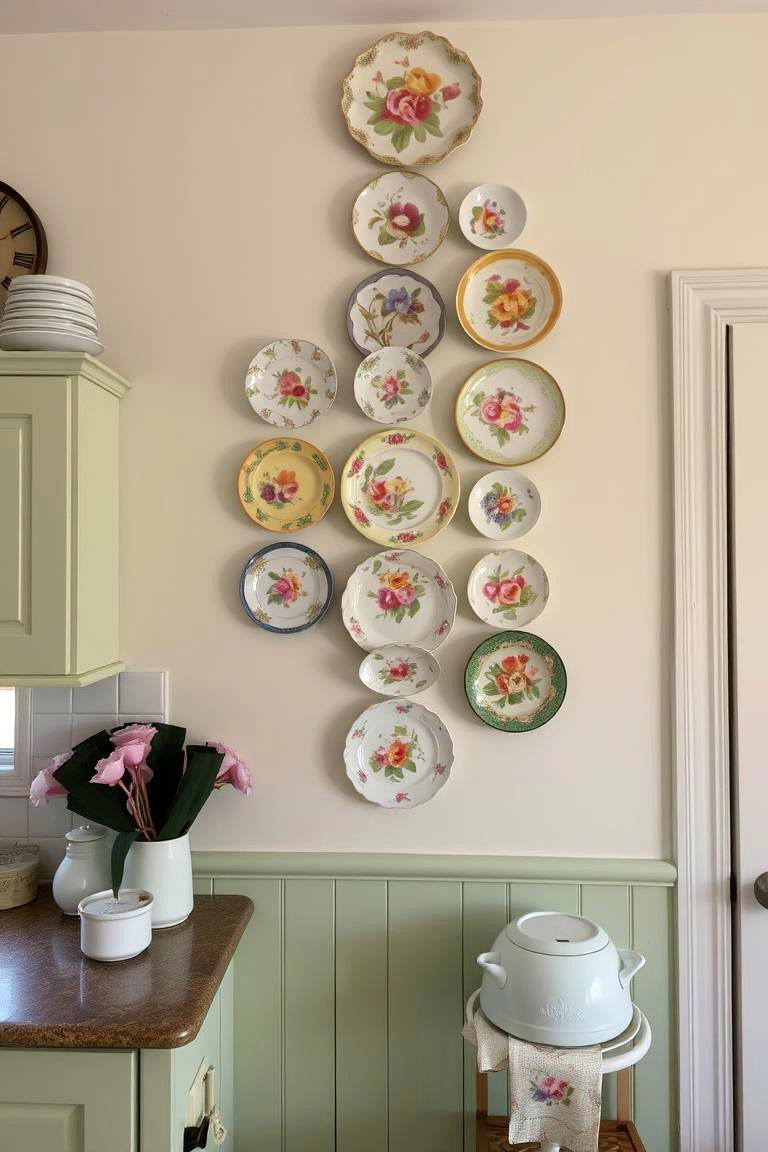 Decorative Plates as Wall Art - 24 High Ceiling Tall Wall Decor Ideas