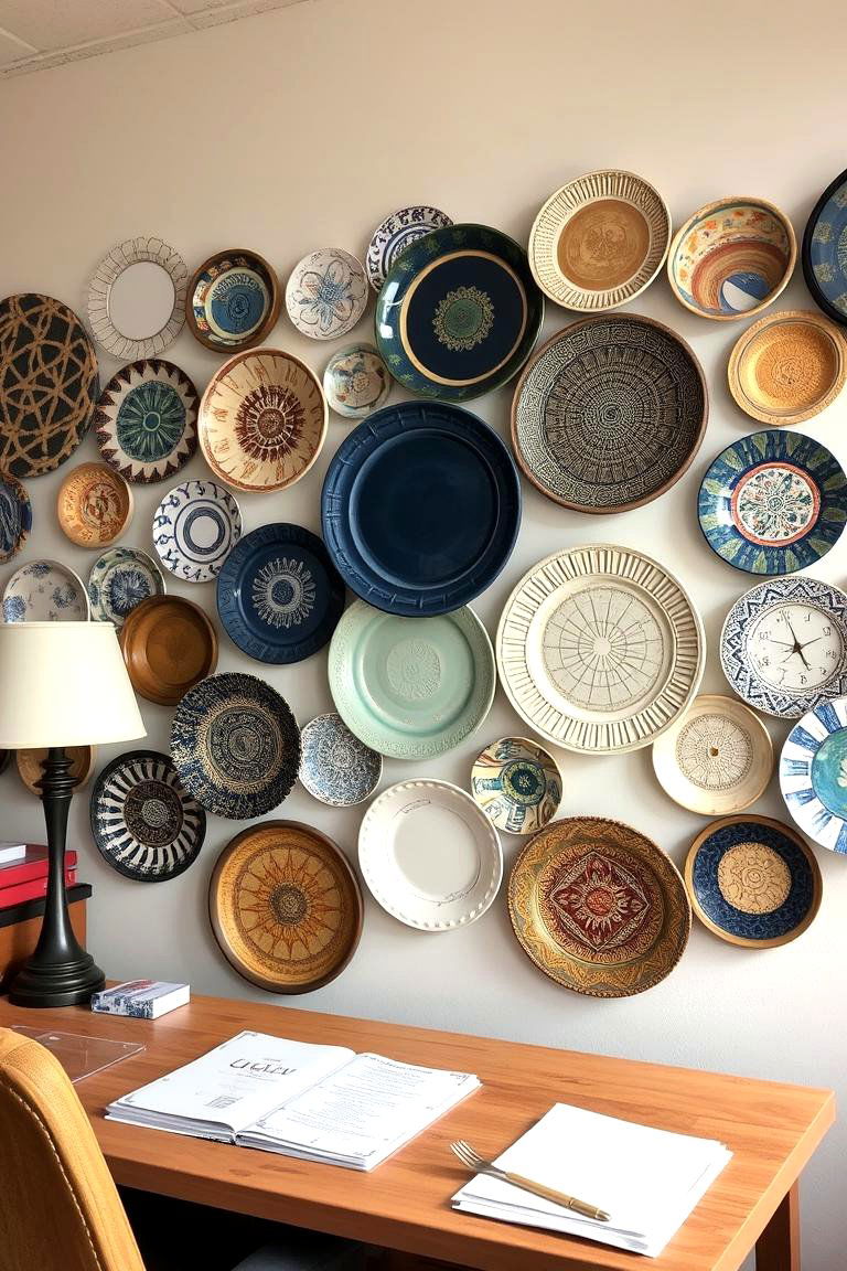 Decorative Plates or Trays - 24 Office Wall Decor Ideas