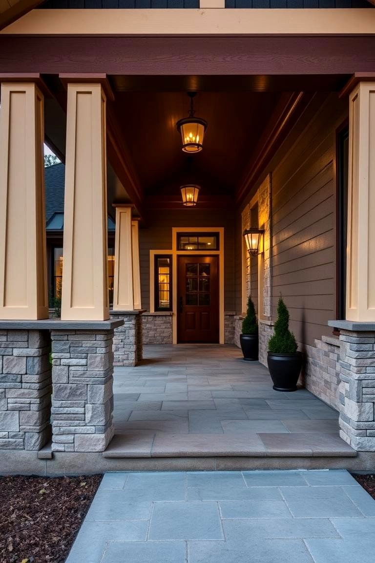 Decorative Porch Columns - 24 Craftsman Style House Exterior Ideas