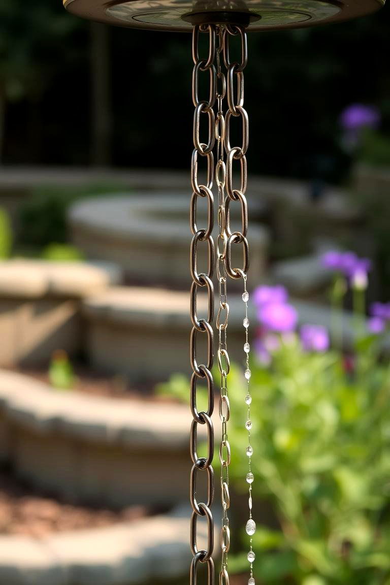 Decorative Rain Chain Accent - 24 Water Feature Ideas