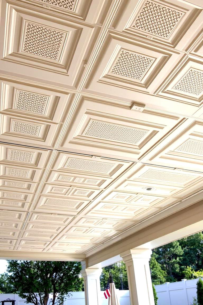 Decorative Recessed Panels - 24 Vinyl Porch Ceiling Ideas