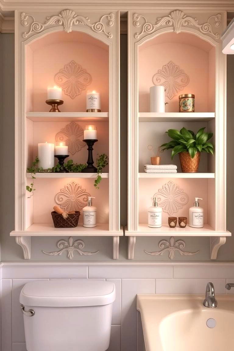 Decorative Shelf Units for Artistic Appeal - 24 Bathroom Shelf Ideas