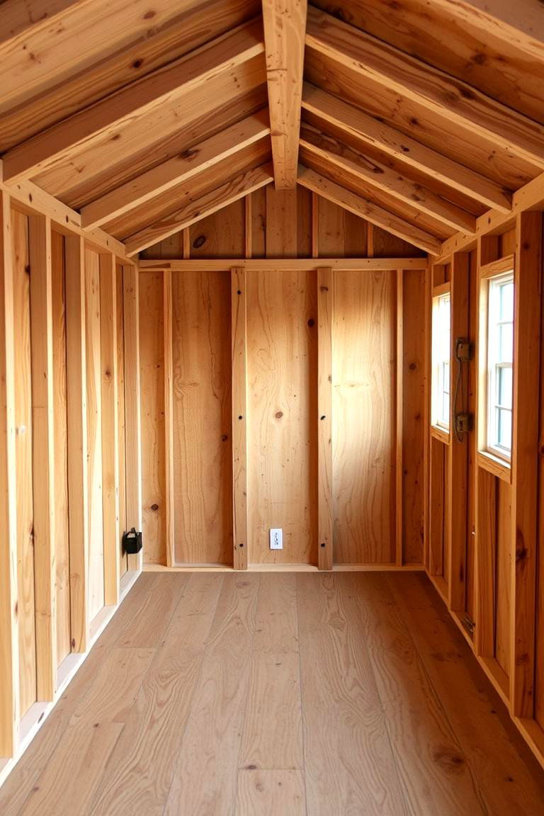 Decorative Stained Plywood - 24 Shed Floor Ideas