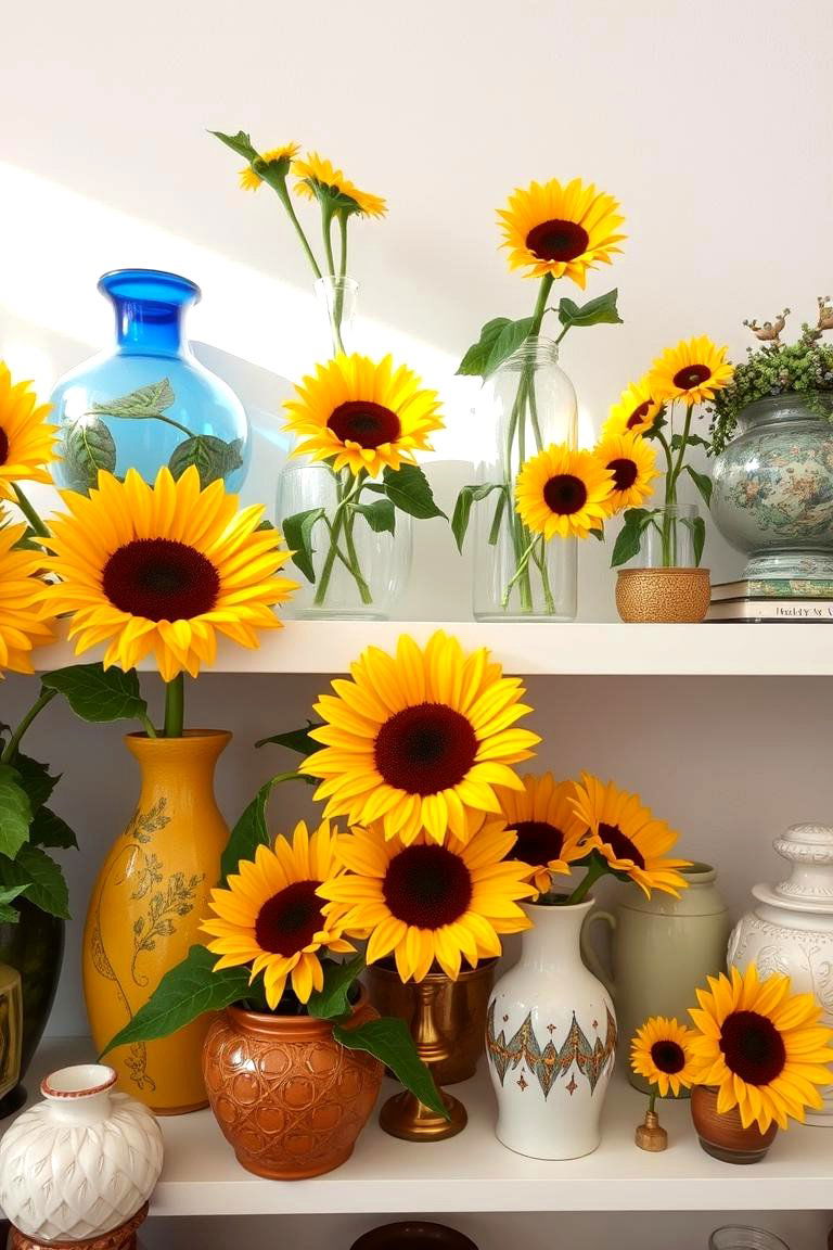Decorative Sunflower Vases and Accessories - 24 Sunflower Bedroom Ideas