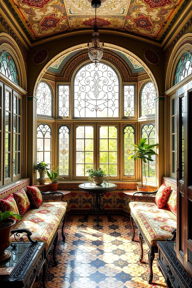 Decorative Tile Accents Adding Character - 24 Victorian Sunroom Ideas