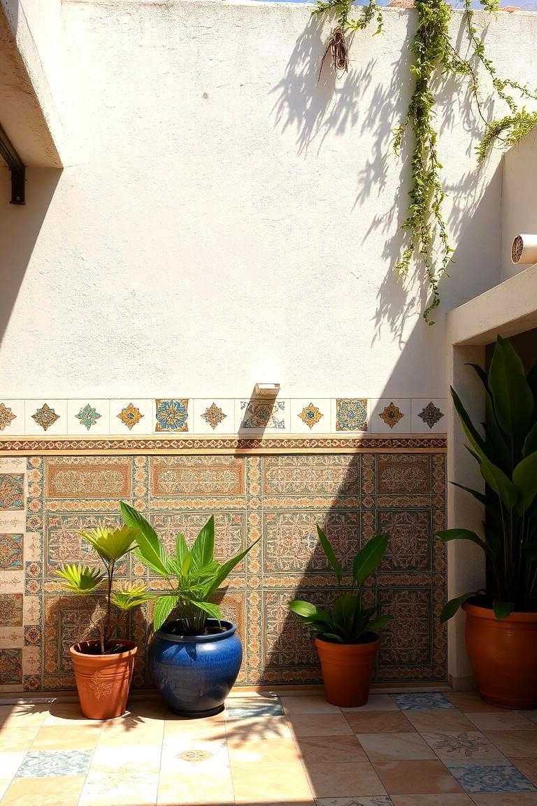 Decorative Tile Wall - 24 Patio Wall Ideas