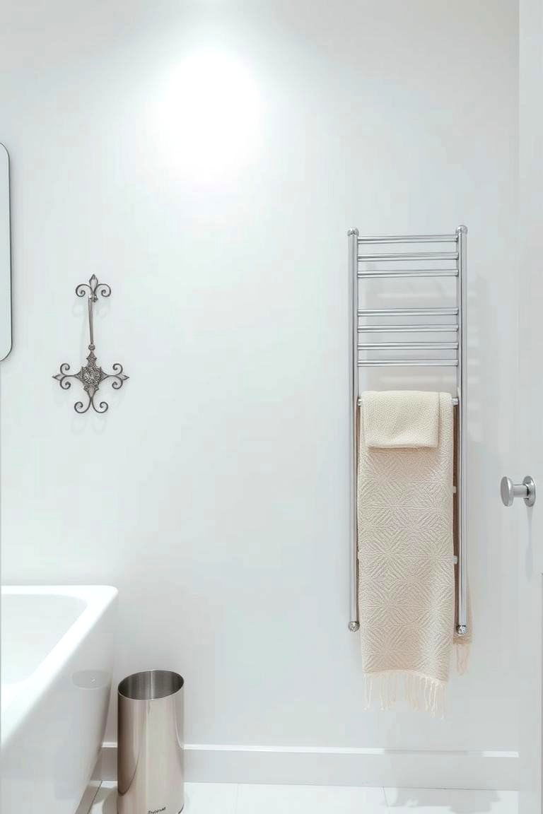 Decorative Towel Racks - 24 Small White Bathroom Ideas