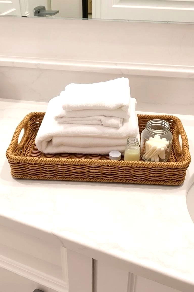 Decorative Tray Arrangement Organized Elegance - 24 Towel Display Ideas