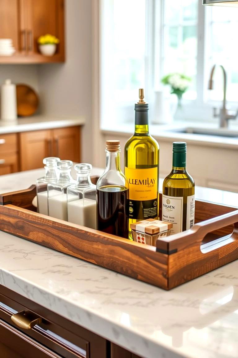 Decorative Trays for Organization - 24 kitchen island decor ideas