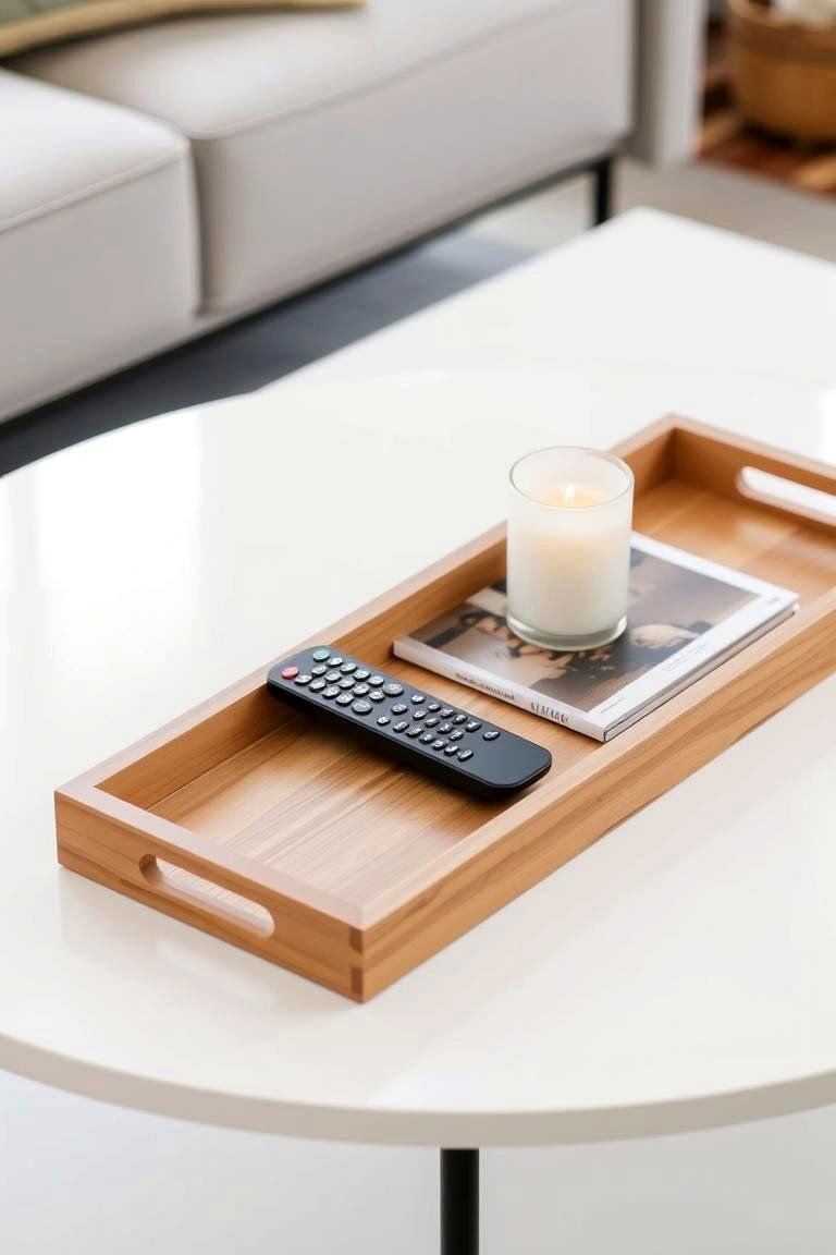 Decorative Trays to Corral Clutter - 24 Small Apartment Ideas for Guys