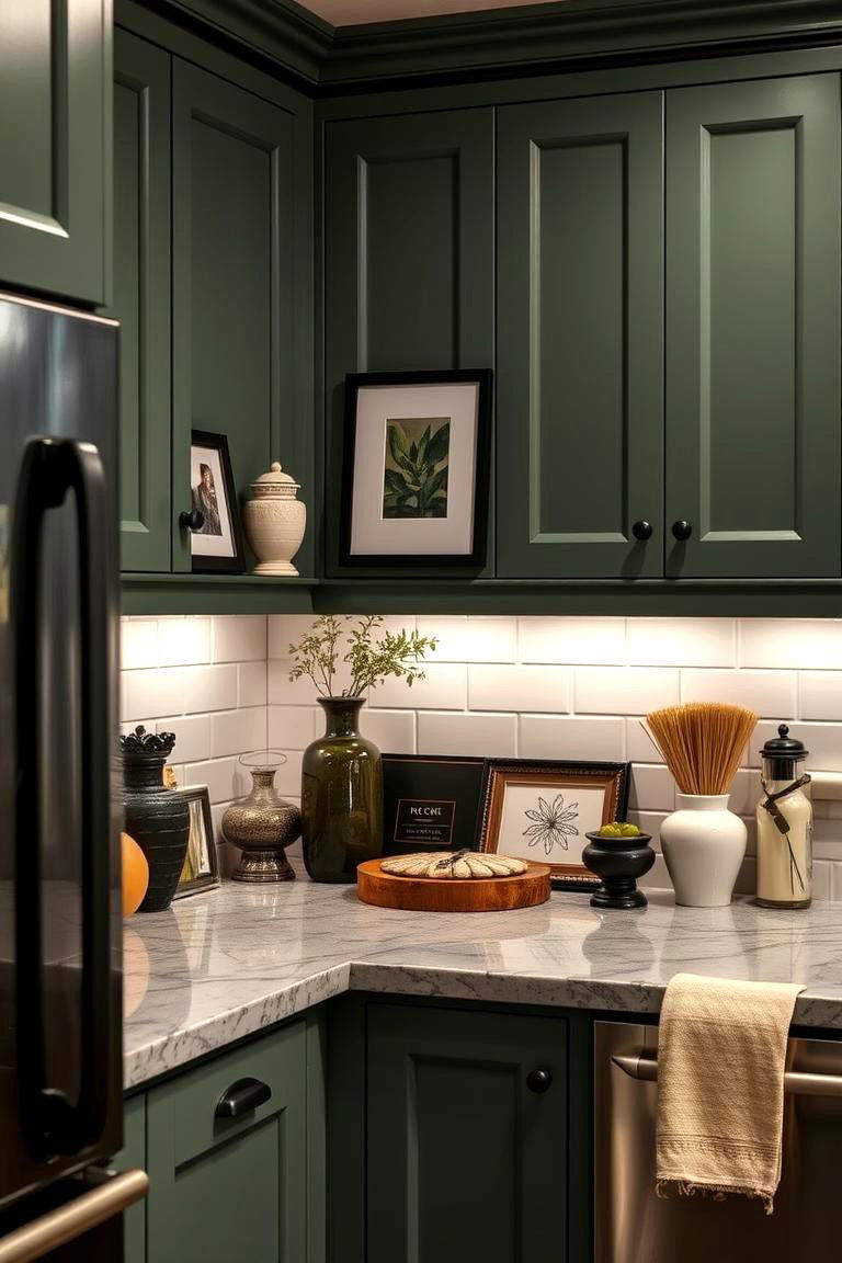 Decorative Vignettes in Sage Green and Black - 24 Sage Green and Black Kitchen Ideas
