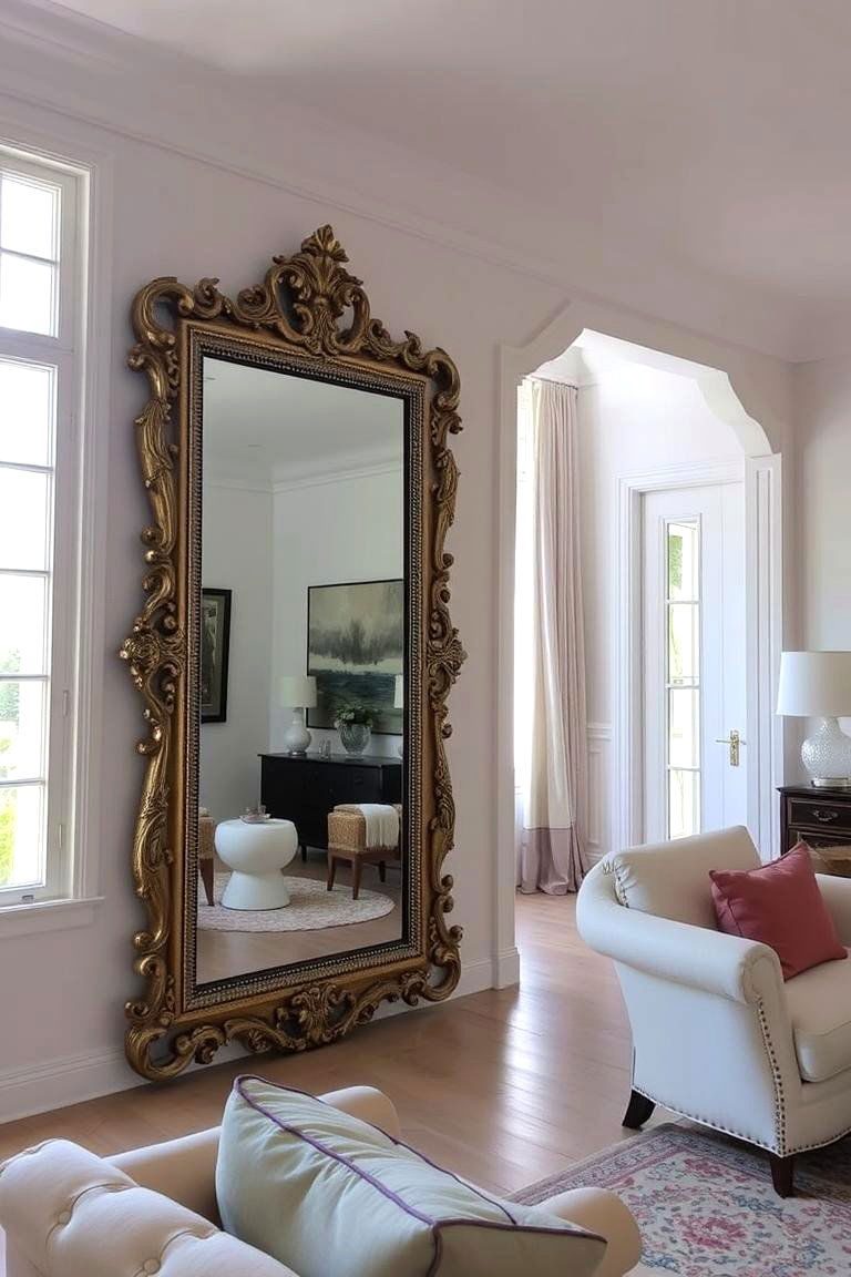 Decorative Wall Mirrors - 24 living room wall decor ideas