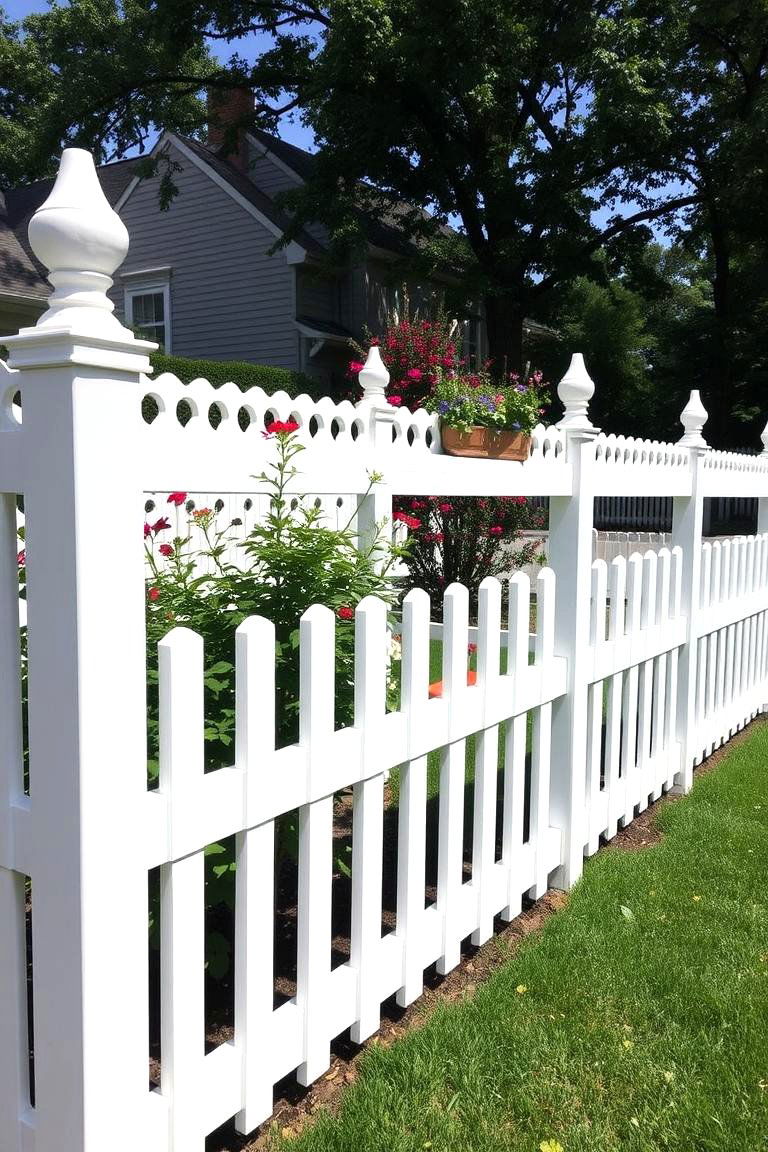 Decorative White Vinyl Fence - 24 White Privacy Fence Ideas
