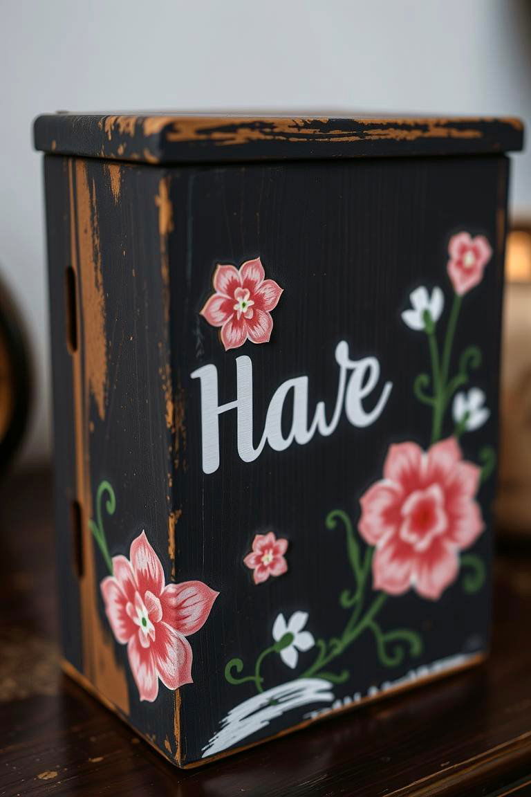 Decoupage with Painted Elements - 24 Painted Furniture Ideas