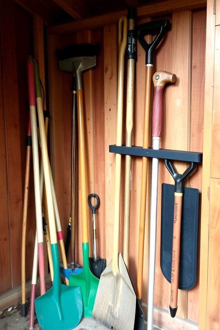 Dedicate Space for Long Handled Tools - 24 Shed Organization Ideas