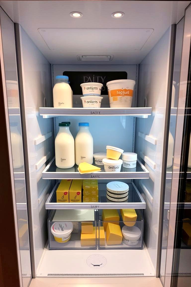 Dedicated Dairy Zone - 24 Fridge Organization Ideas