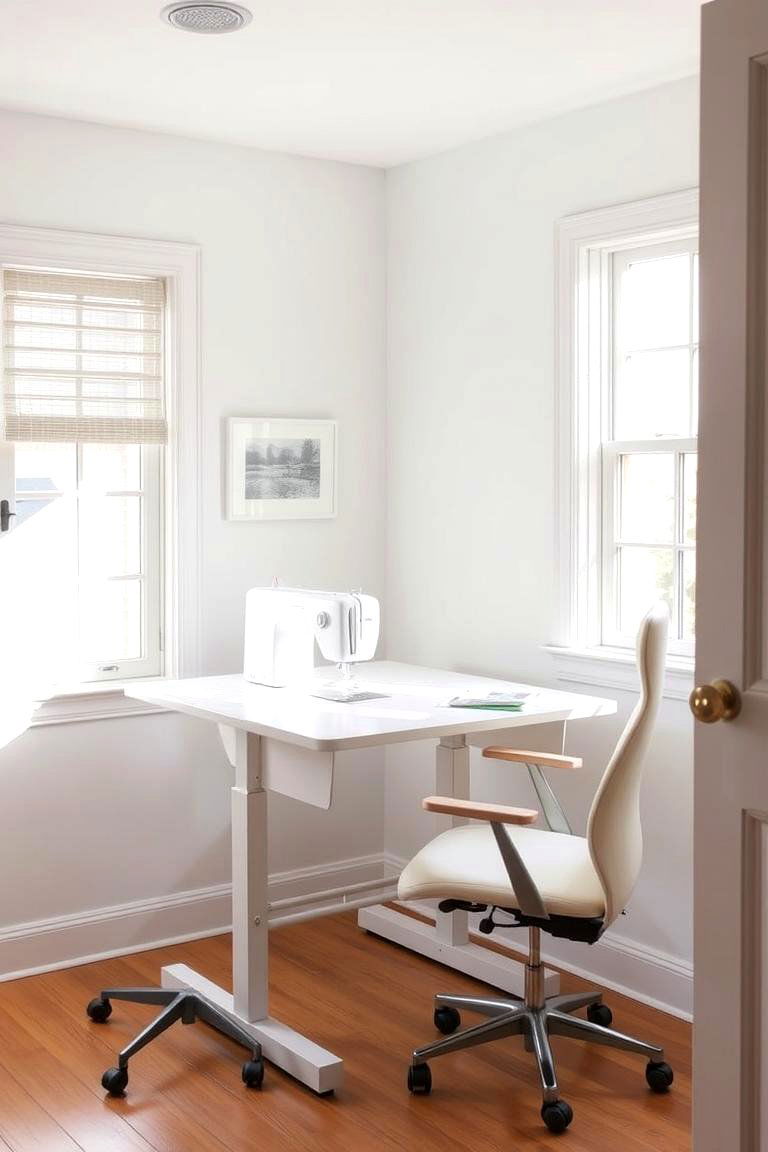 Dedicated Sewing Table with Adjustable Height - 24 Sewing Room Ideas