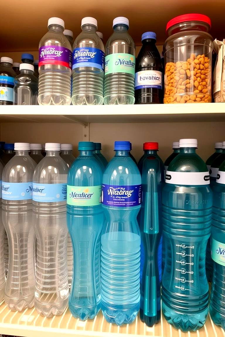 Dedicated Shelf in Pantry - 24 Water Bottle Storage Ideas