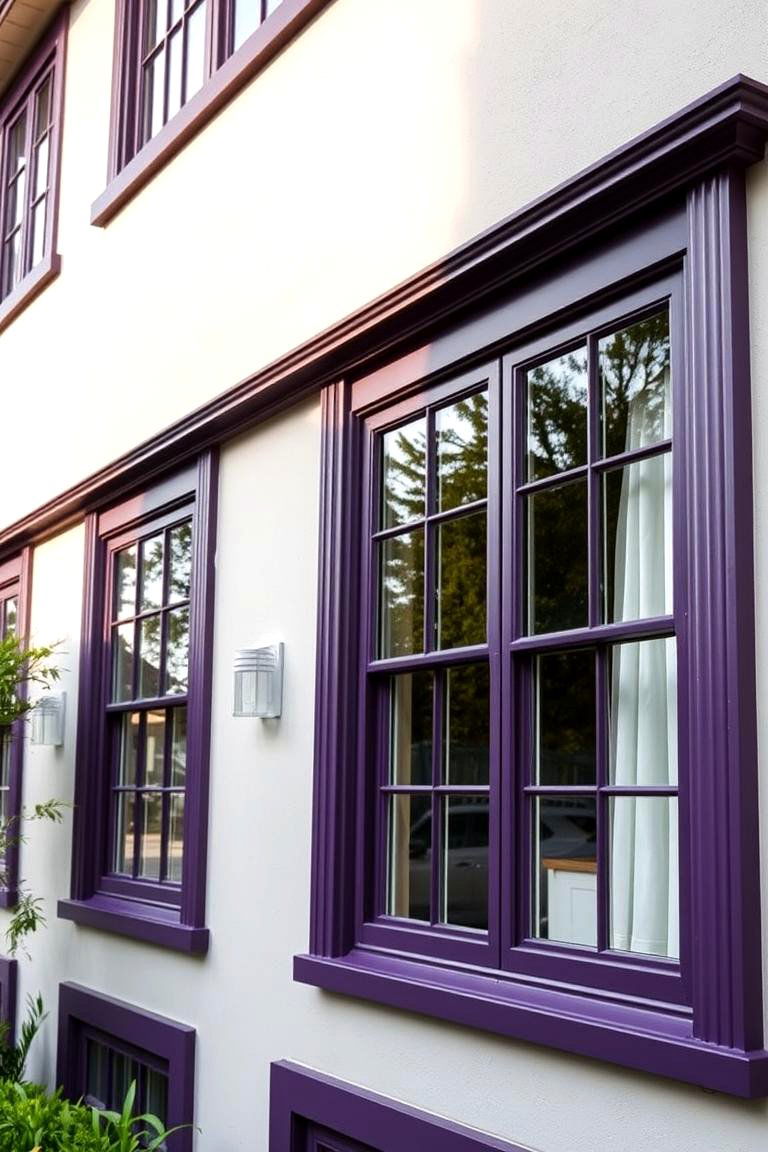 Deep Amethyst Trim Details - 24 Purple House Exterior Ideas