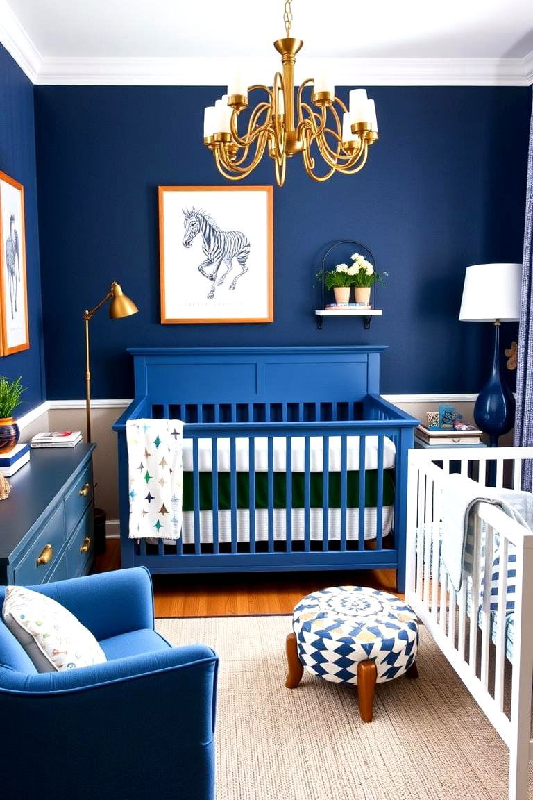 Deep Blue Statement Furniture - 24 Blue Nursery Ideas